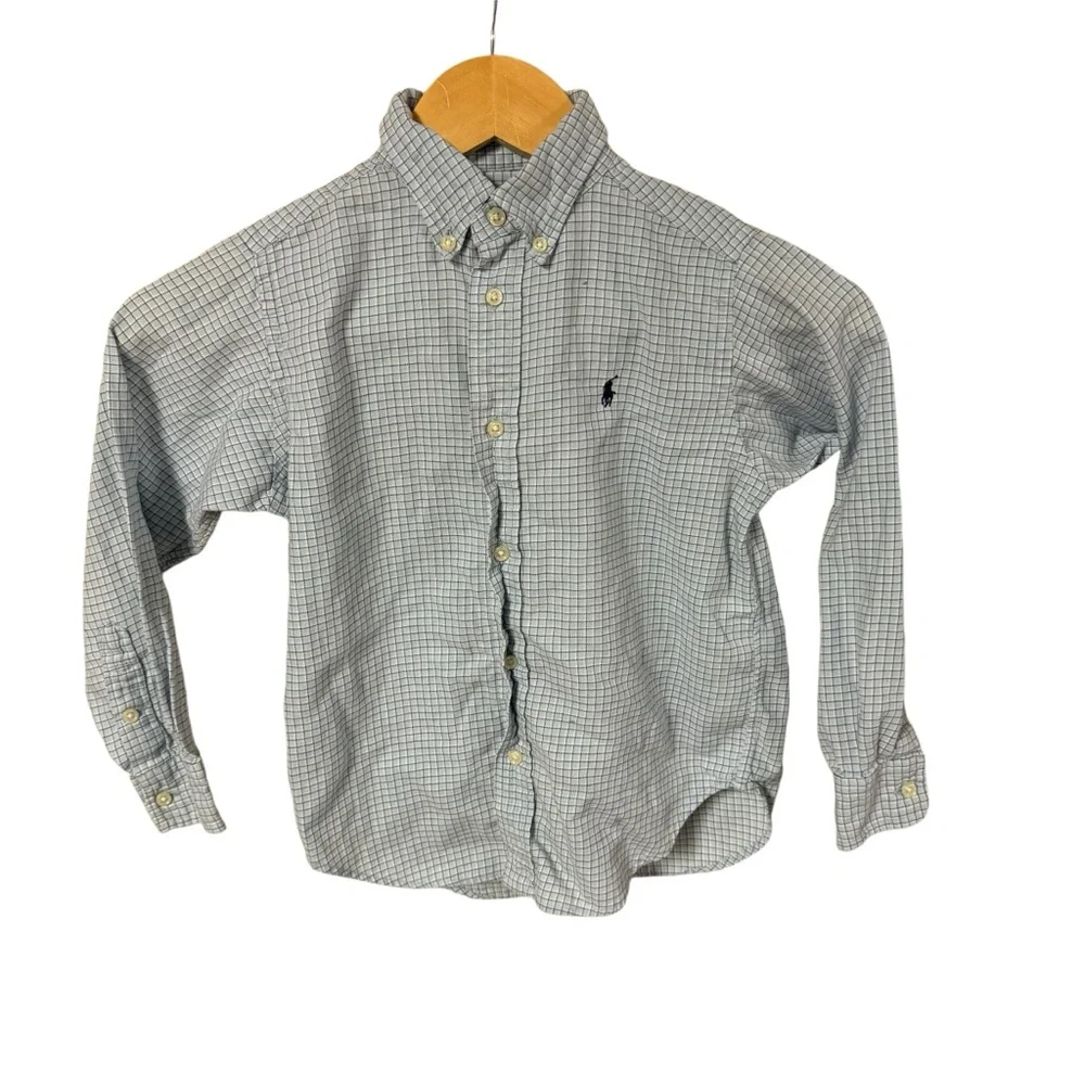Ralph Lauren boys size 6 long‎ sleeve plaid button down shirt